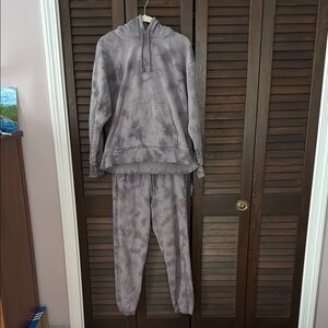 TNA Gray Tie Dye Set Sweatshirt Hoodie and Joggers